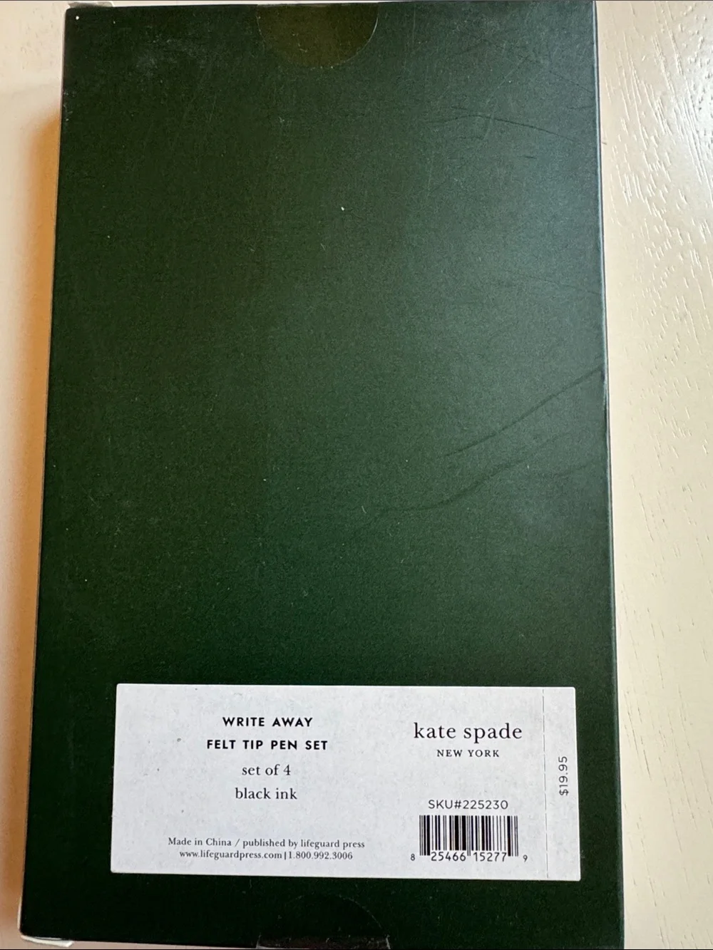 Kate Spade Preppy “Write Away” Felt Tip Pen Set Black Ink NWT